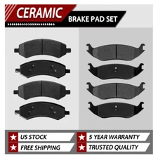 Front and Rear Ceramic Brake Pads for 2006 - 2016 2017 2018 Dodge Ram 1500 5 Lug