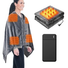 USB Heated Blanket Electric Heating Blanket Poncho Shawl Wrap Throw with Battery