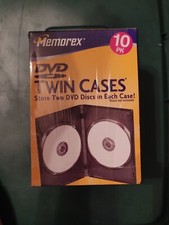 Memorex 10 Pack Black Twin Dvd Storage Cases BRAND NEW SEALED