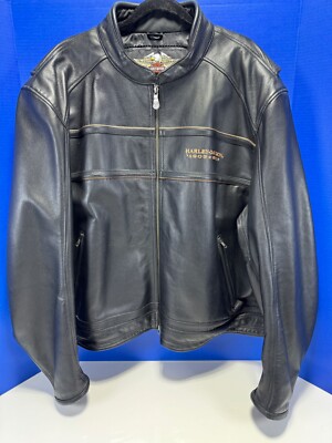 HD Harley Davidson 105th Anniversary Edition Mens Leather Jacket Size 5XL
