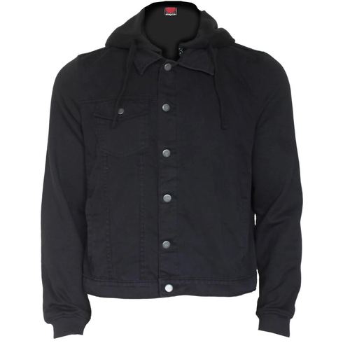 Spiral Urban Fashion - Hooded Shacket Black, Men's, Size: Small