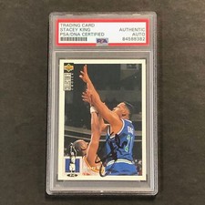 1994-95 Upper Deck Collector's Choice #28 Stacey King Signed Card AUTO PSA Slabb