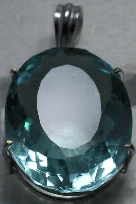 92.30 Ct Wonderful Pendant Topaz Oval Shape Sky Blue Colour Set in German Silver
