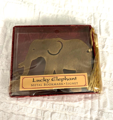 Kate Aspen Lucky Elephant Metal Bookmark Reading Gift Stocking Stuffer NEW