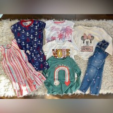 EUC Girls 4 7-Piece Bundle Spring Summer Set - T-Shirts, Rompers and Jeans