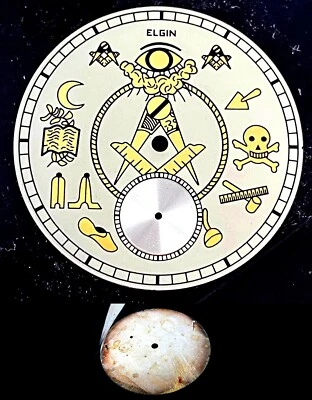 Elgin MASONIC Taschenuhr Zifferblatt 12 Größe, für Jagd oder Open Face, 1928 - Bild 1 von 4