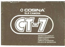 Cosina CT-7 SLR Camera Instruction Manual multi-language