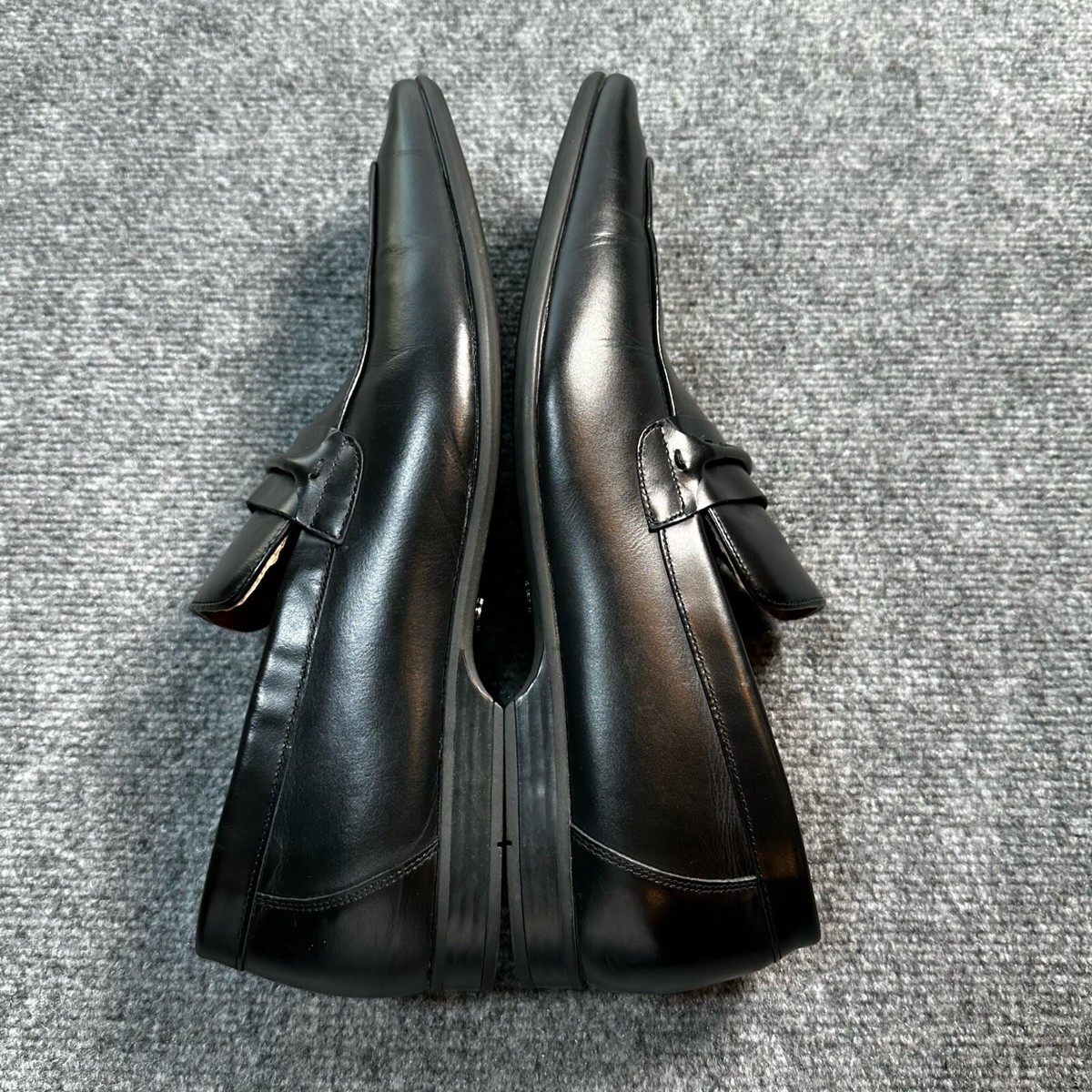 Carlo Morandi Shoes Mens 12 Black Leather Oxfords Slip On 