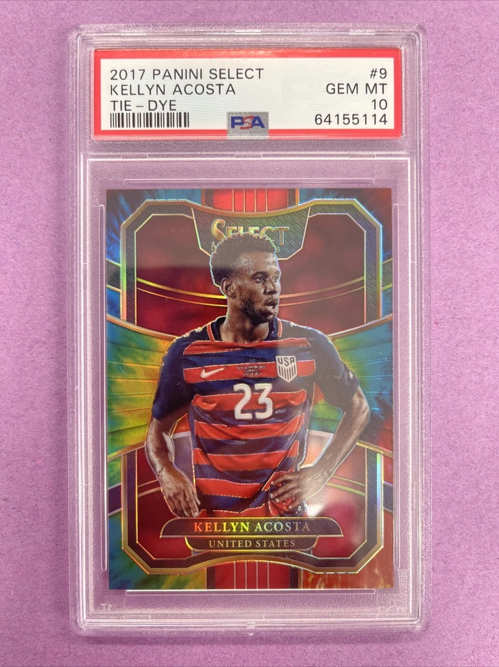 2017 Panini Select Kellyn Acosta #9 TIE-DYE PRIZM /30 PSA 10 GEM MT POP-1 T5 - Image 2 of 4