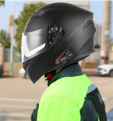 Bluetooth Motorcycle Dual Visor Full Face Helmet Wireless Bluetooth Headphones