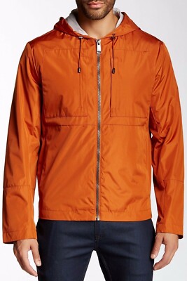 Andrew Marc 194455 Mens City Rain Tech Jacket Orange Size Medium