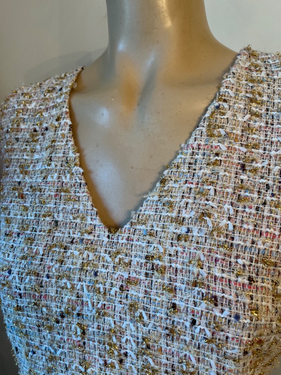 Ensemble Robe Et Topper St. John – Paillettes Or, Taille 16, Neuf Avec étiquettes, 2 Pièces
