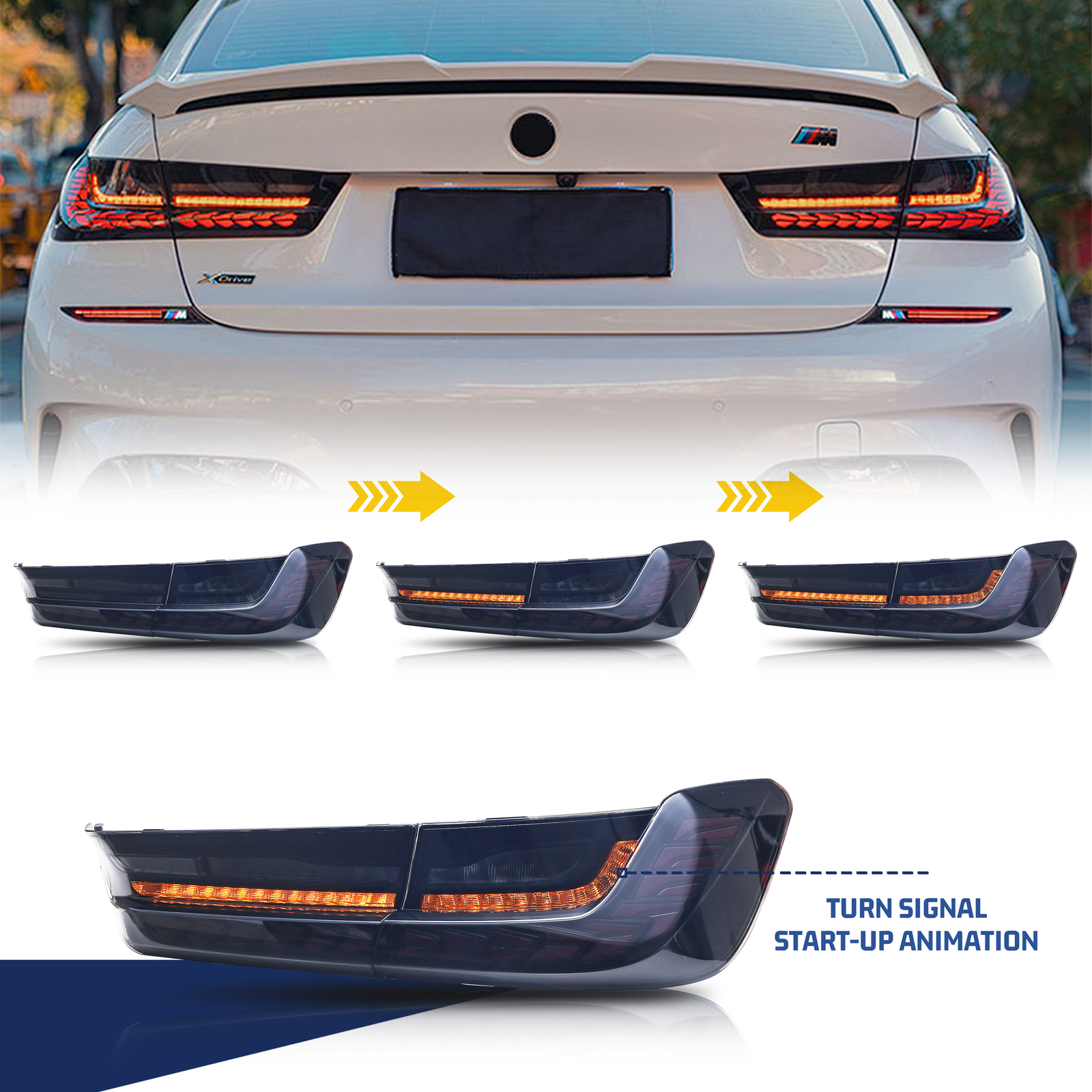 OLED GTS Tail Lights For BMW 3 Series G20 M3 20192022 Animation Rear
