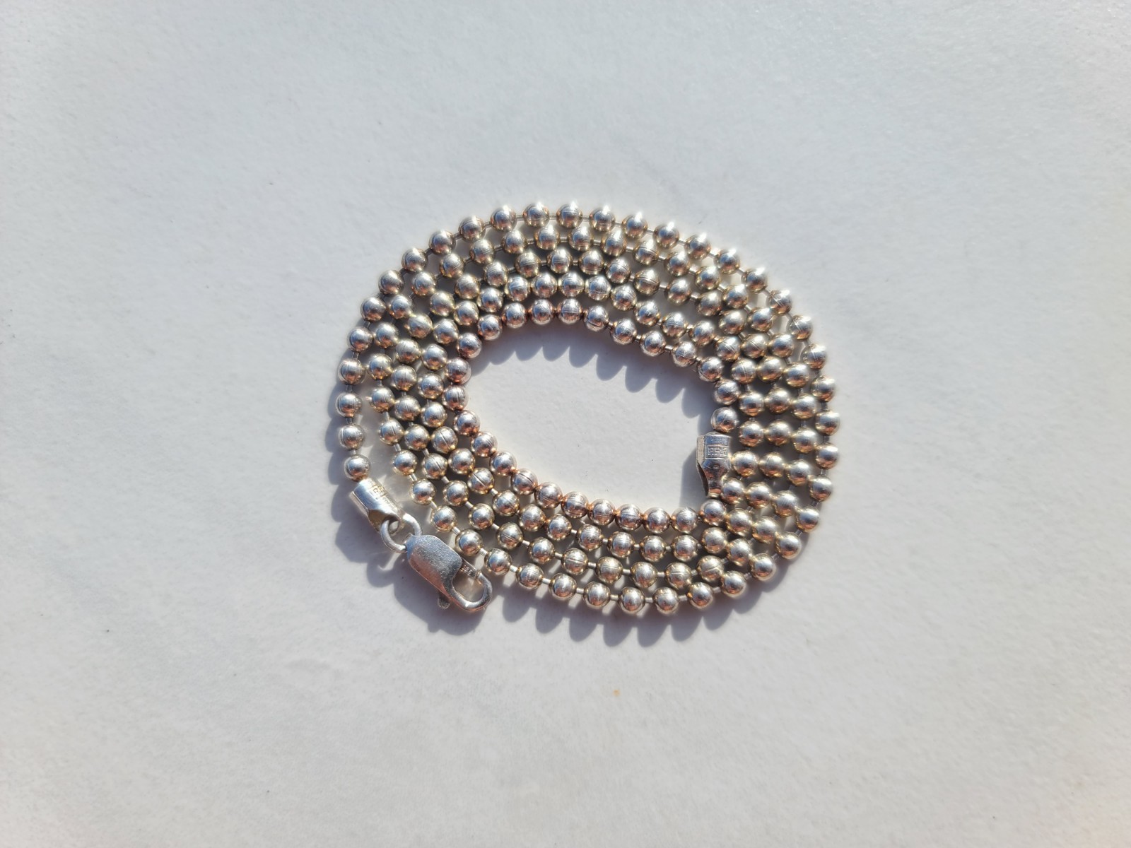 Sterling 925 Solid Silver Large Ball Bead Chain B… - image 8