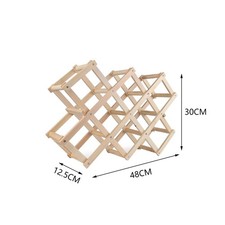 10Bottles Wine Rack Wood Wine Bottle Display Stand Holder Wine Storage Organizer