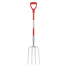 4 Prong Pro Manure Fork with D Handle Lightweight Metal Pitchfork Garden Stable