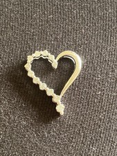 10k ENV White Gold Heart Pendant With Diamond Accents