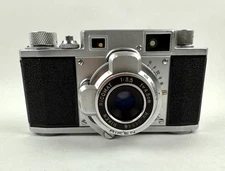 Ricoh 35 Rangefinder Camera W/ Riken Ricomat 4.5cm f/3.5 Lens Shutter Works Read