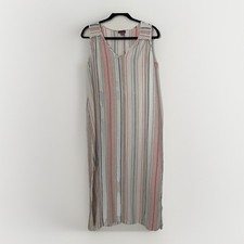 Vince Camuto Sleeveless Maxi Dress Womens L White Pastel Striped Summer Casual