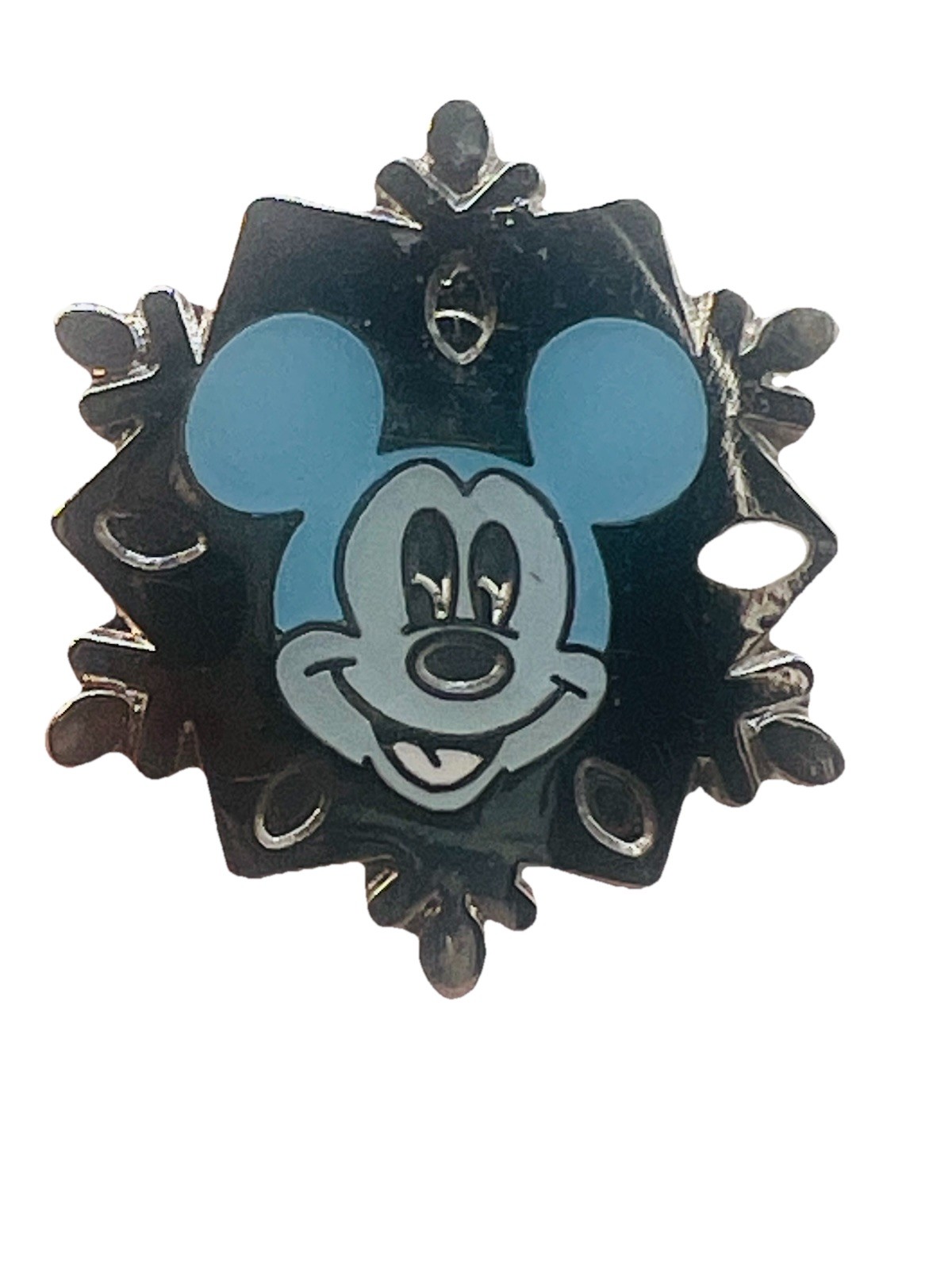 Disney Silver Snowflake Pin Mickey Mouse 2007 Disneyland Resort Hidden Mickey