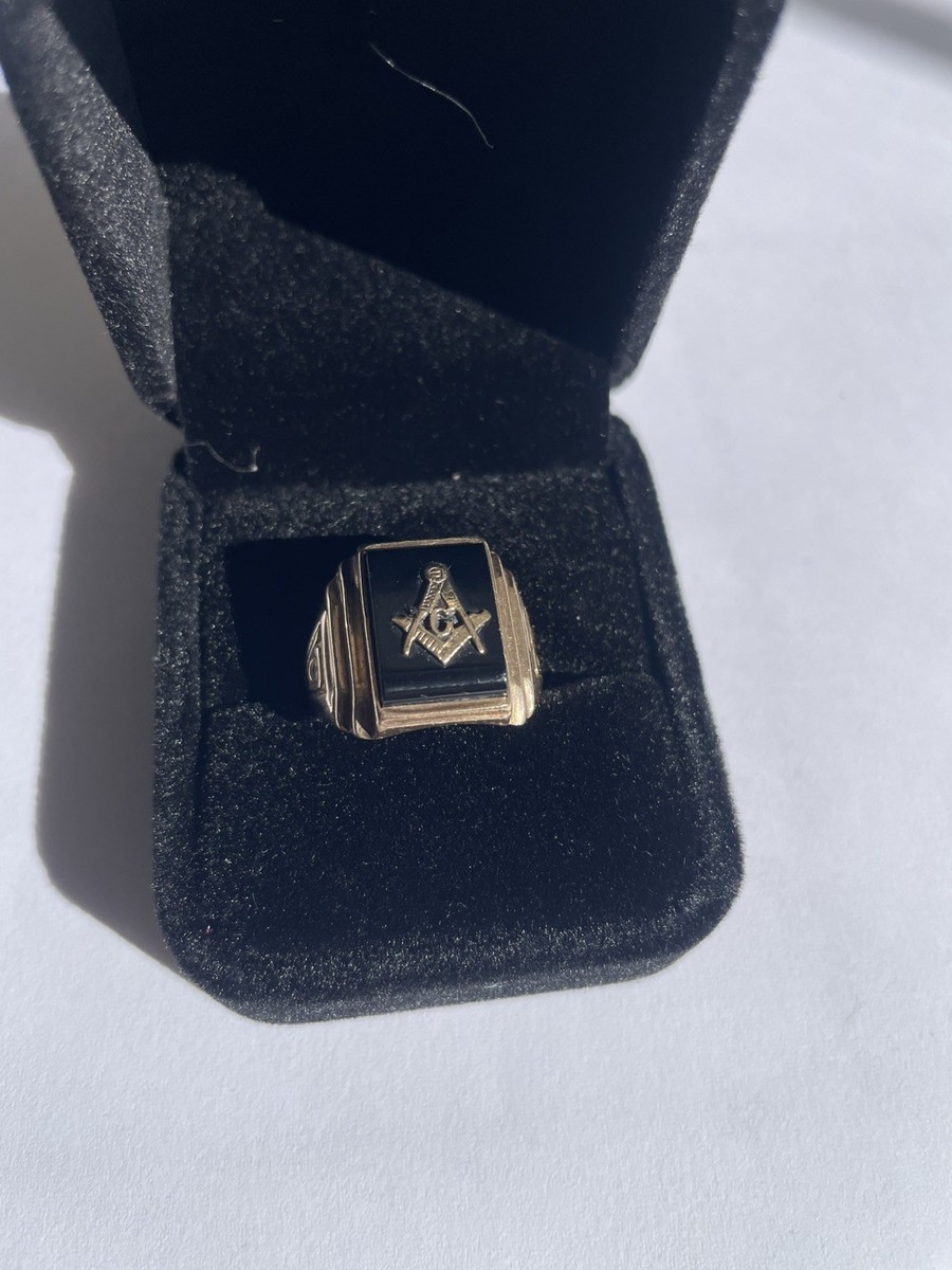 20号　Vintage Freemason 10k gold ring Vintage 10k Gold Masonic Ring Freemason Size 9 7.8 grams 1920/1930