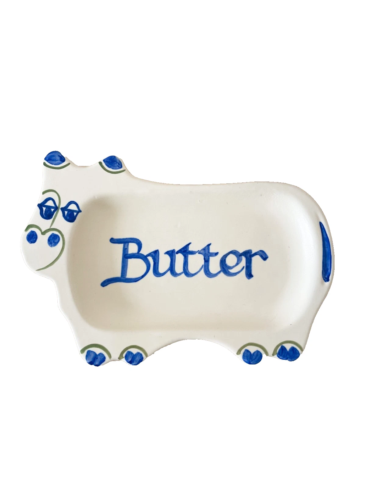 Ceramic Cow Butter Dish Honiton England No Lid Farmhouse Cottagecore