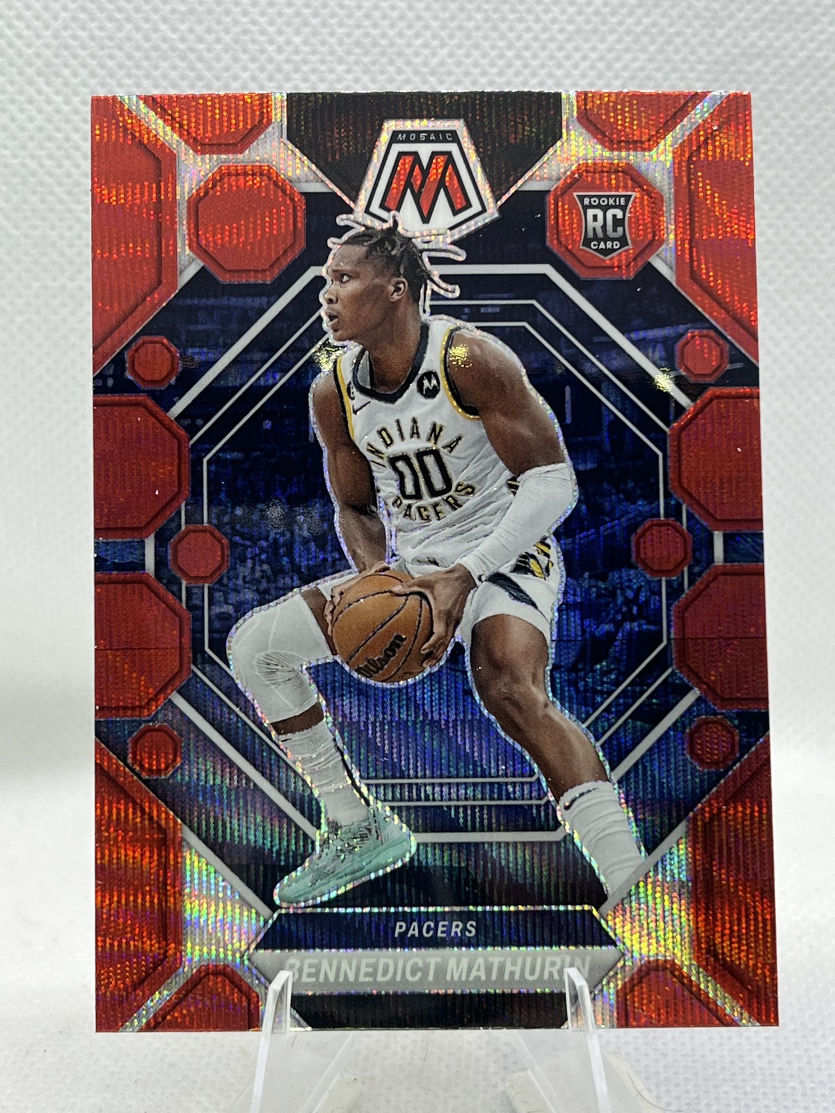 #210 Bennedict Mathurin 2022-23 Panini Mosaic Red Rookie Free Ship