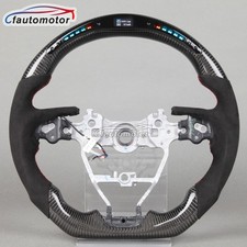 Real Carbon Fiber Led Alcantara Steering Wheel Fit Toyota Camry Corolla Rav4 18