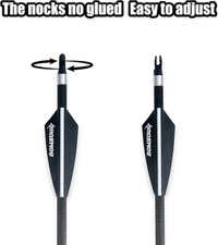 30inch Hunting Carbon Archery Arrows with 2.75” High Hardness Vanes Spine 400 fo