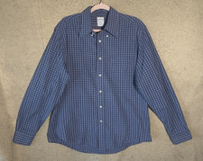 Brooks Brothers Regent Shirt Mens Sz L Blue Check Original Polo Pocket