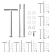 8 Set 3-Tier Cupcake Stand Hardware Fittings for Cake Stand, T Shape Silver
