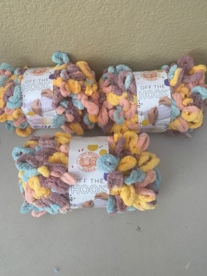 New Lot of 3 LION BRAND Off The Hook Yarn # 221AB Jelly Beans