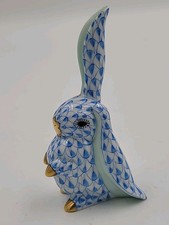 Herend Blue Fishnet Hand Painted Porcelain Bu...