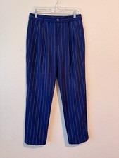 Lauren Ralph Lauren Navy Pinstripe Trousers - Size 6