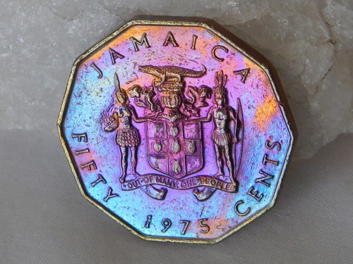 Moneta 50 Centesimi Giamaica 1975 Tonificazione Artificiale - Foto 1 di 4