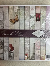ITD Collection Scrapbook Paper -FRENCH CHIC- 12”x12” - 10 Designs - Single Sided