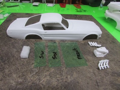 NEW 1/24 3D PRINTED VINTAGE  '66 MUSTANG  FUNNY CAR SLOT CAR BODY. FREE SHIP