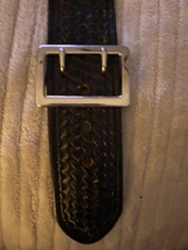 Dutyman Heavy Duty Black Leather Belt government spec thick rugged  Police