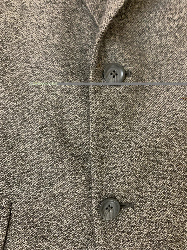 Chaqueta de Tweed Gris 100% Lana Blazer Abrigo Deportivo Chaqueta Pequeña 38S de Colección Foto 2 de 4