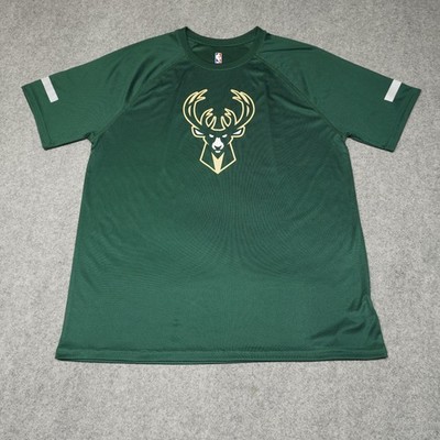 Milwaukee Bucks T-Shirt NBA Logo Size XL Polyester