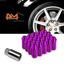M12X1.25 Purple JDM Closed End Cone Hex Wheel Lug Nuts+Extension 25mmx50mm 20Pc