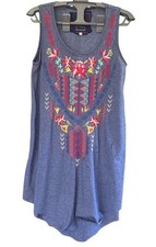Johnny Was Etienne Easy Embroidered Boho Tunic Dress Size S