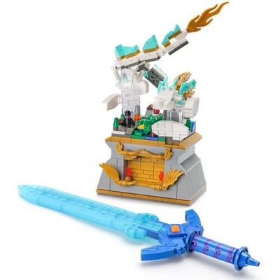 BOTW Glowing Master Sword Building Blocks Set, TOTK Decorations with Dragon f...