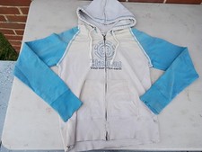 White Blue ELEMENT Skater Vintage Y2K Mall Goth Skater Zip Up Hoodie Youth Large