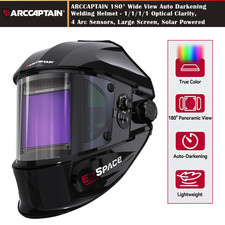 ARCCAPTAIN 180  Wide View Auto Darkening Welding Helmet 1/1/1/1 Optical Clarity