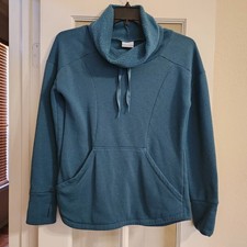Columbia Women s Cowl Neck Fleece Pullover Hoodie Teal Size Small