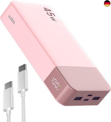 NOBIS Power Bank, Powerbank 20000mAh, 45W Externe Handyakkus Schnellladen,