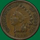 1909 Indian Head Cent Extremely Fine XF Coin #37158
