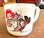 Vintage Rike's Department Store Dayton Ohio Raggedy Ann Federal Milk Glass Mug