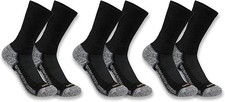 Carhartt Men's SC4223M Force  Midweight Crew Sock 3-Pack - Large - Black